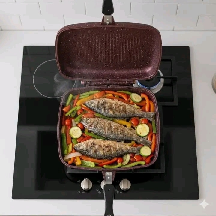 Poêle double face en granit 