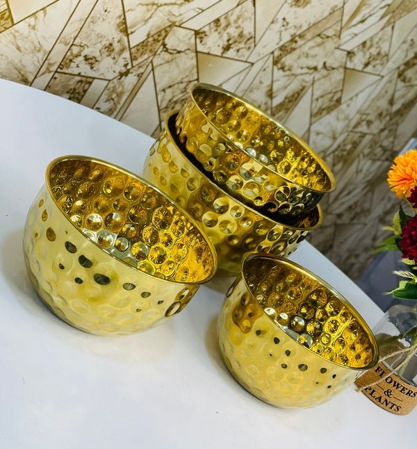 Série de 4 bol en doré 